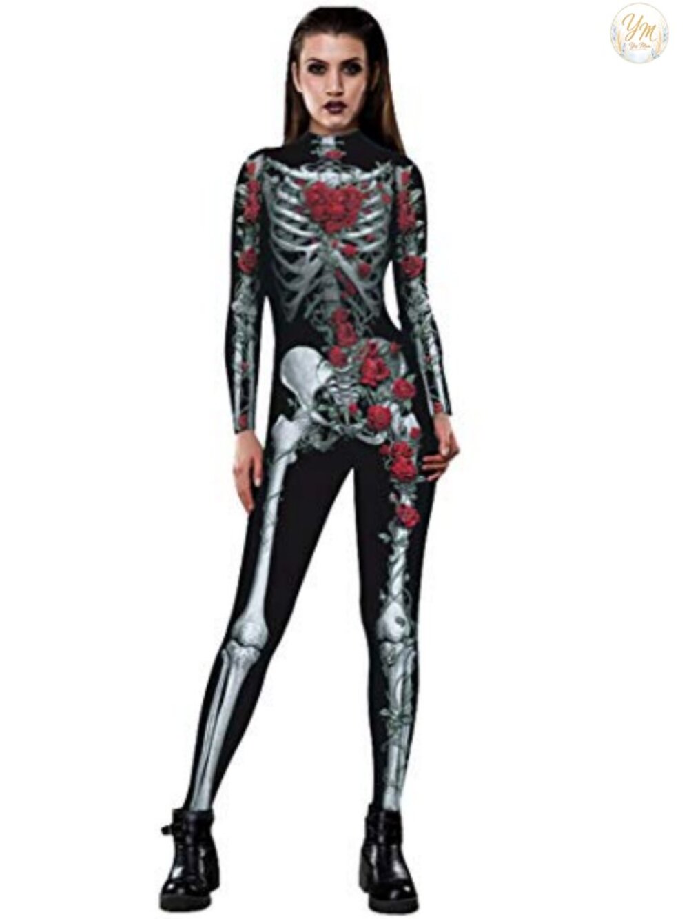Women's Skeleton Halloween Costume Catsuit Bodysuit Cosplay Jumpsuit